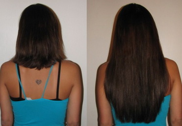 наращивание волос до и после